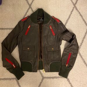 Bomber leather jacket